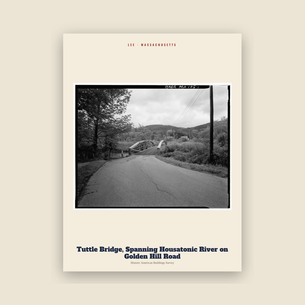 Lee Tuttle Bridge, Spanning Housatonic River on Golden Hill Road Archive Print