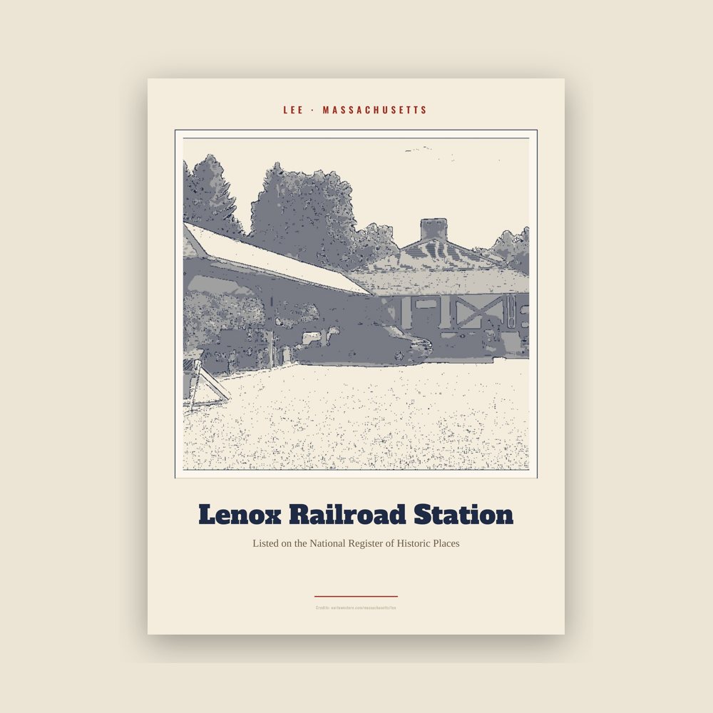 Lee Lenox Railroad Station Landmark Print