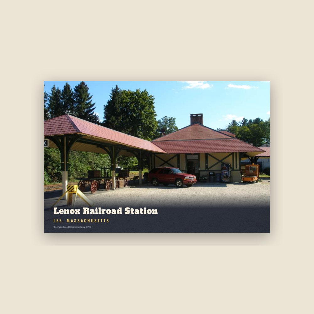 Lee Lenox Railroad Station Postcard