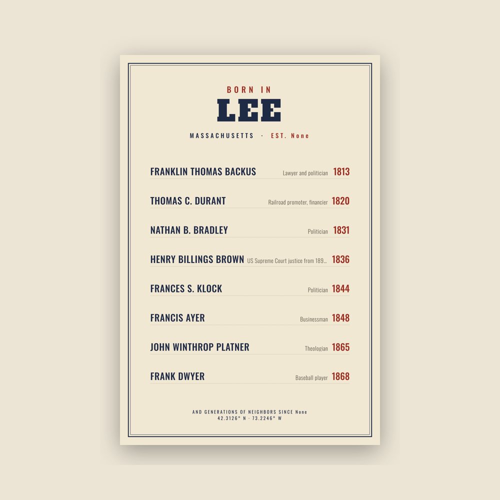 Lee “Born In” Poster