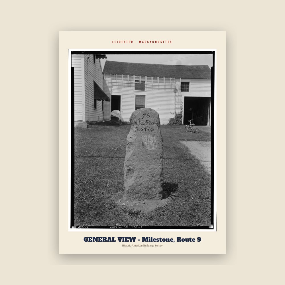 Leicester GENERAL VIEW - Milestone, Route 9 Archive Print