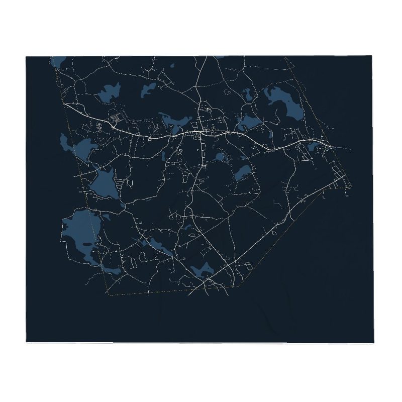 Leicester Street Map Throw Blanket