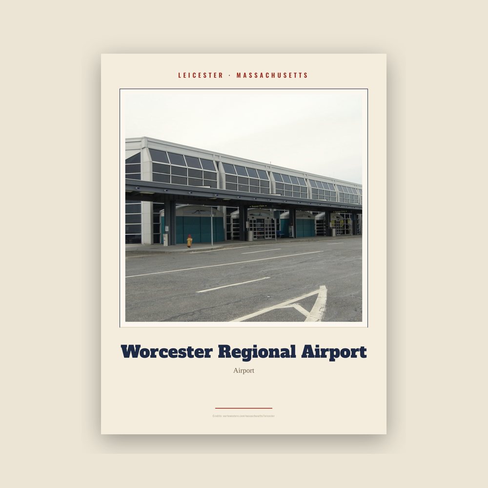 Leicester Worcester Regional Airport Landmark Print