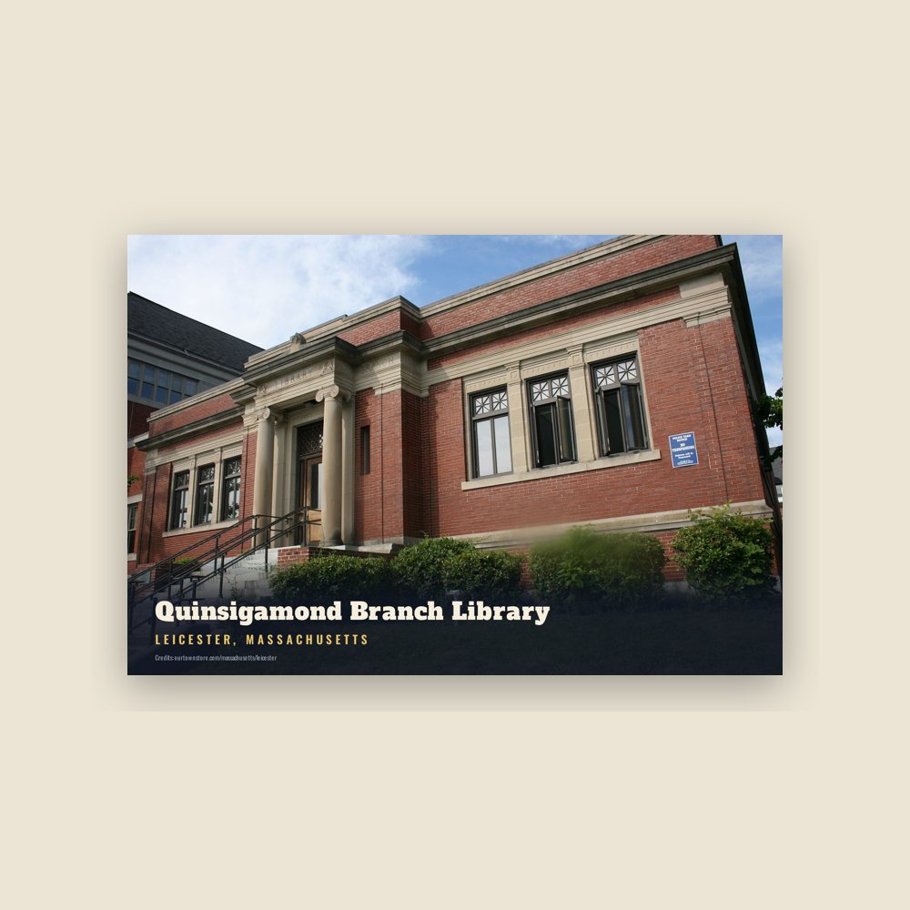 Leicester Quinsigamond Branch Library Postcard