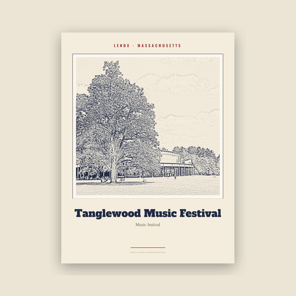 Lenox Tanglewood Music Festival Landmark Print