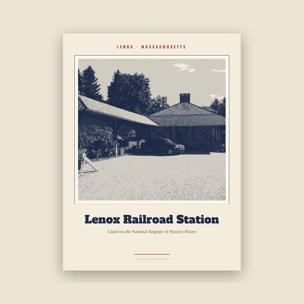 Lenox Lenox Railroad Station Landmark Print