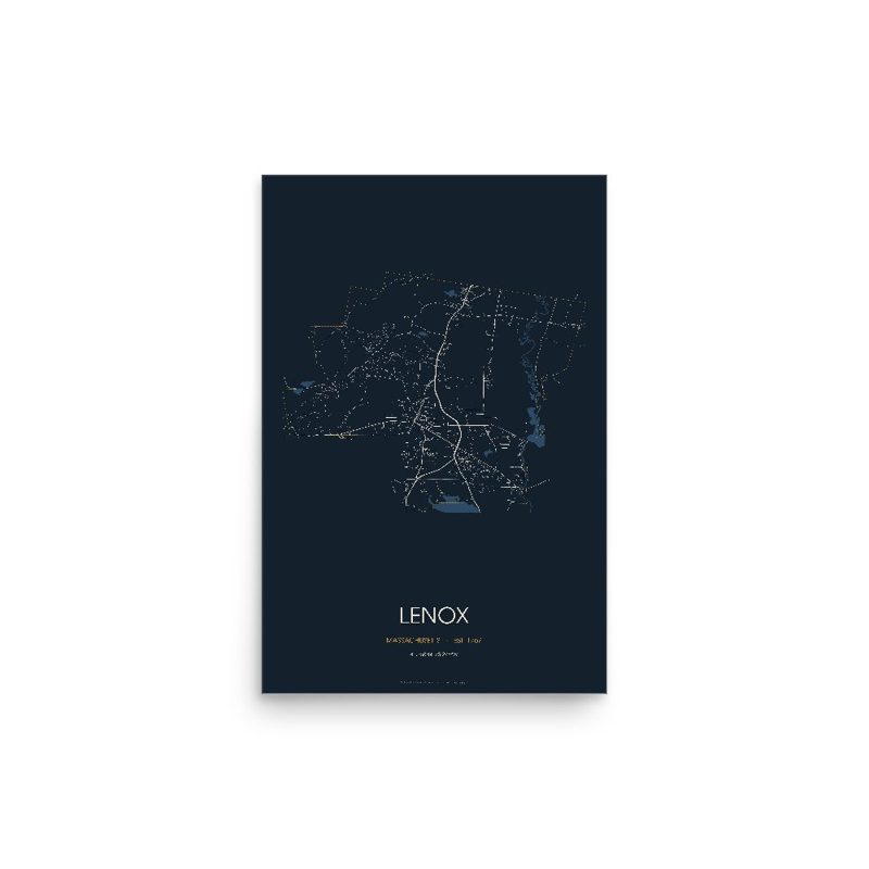Lenox Street Map Poster · Midnight
