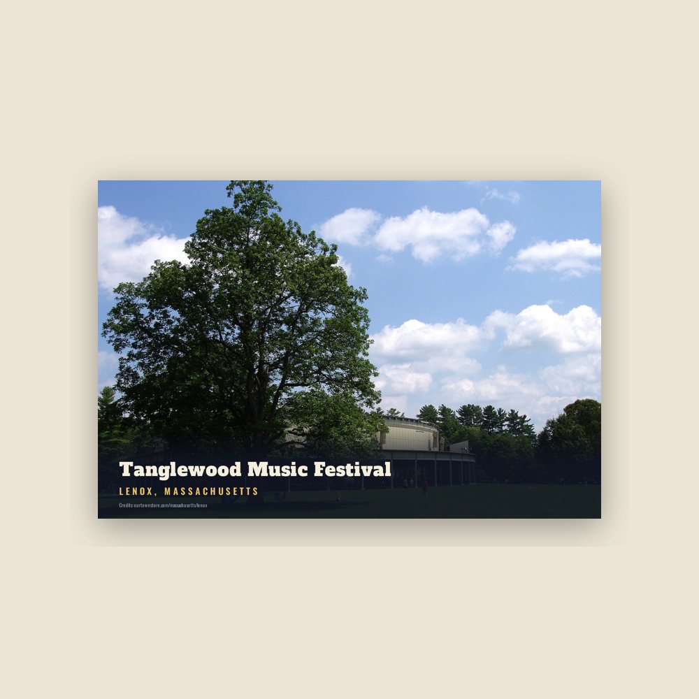 Lenox Tanglewood Music Festival Postcard