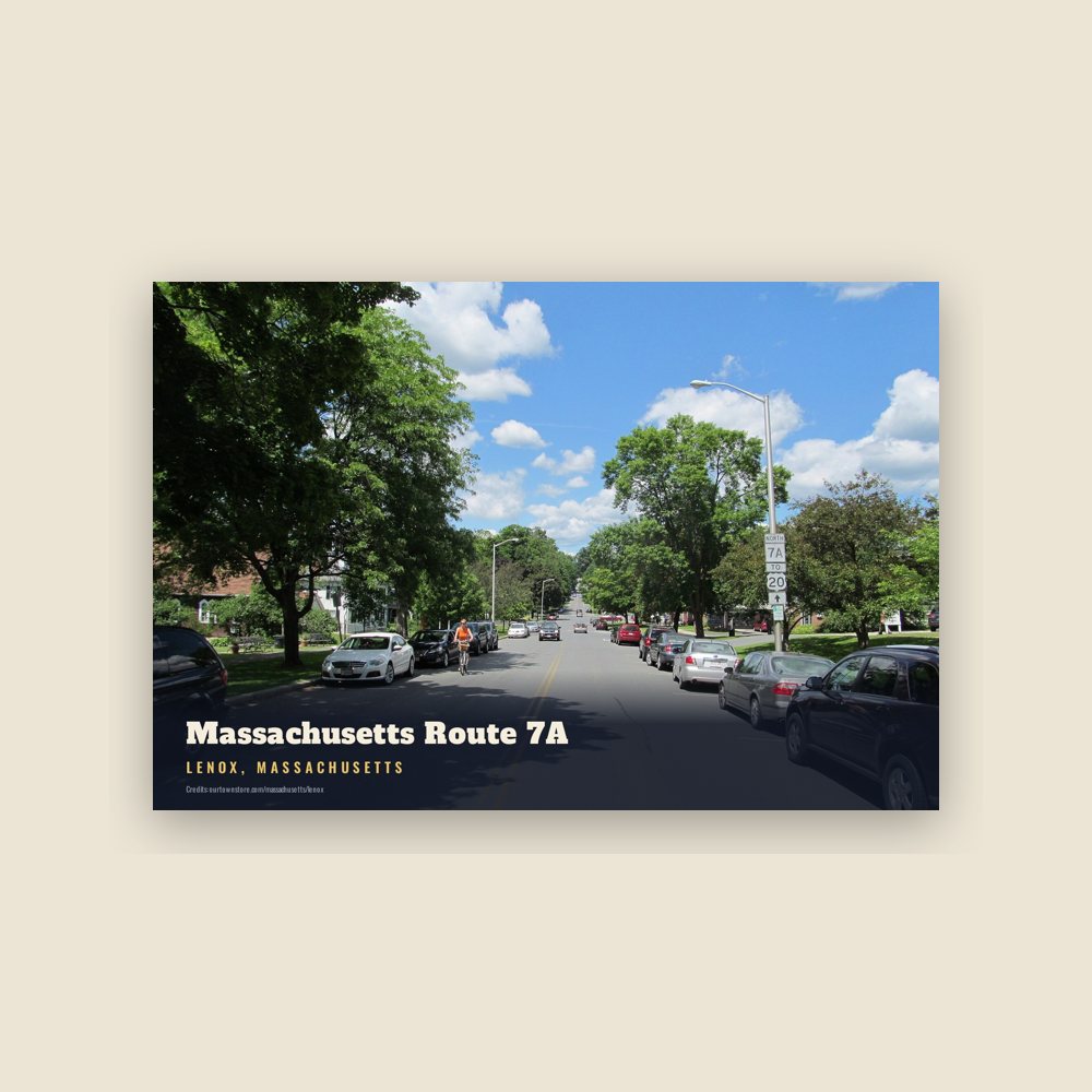 Lenox Massachusetts Route 7A Postcard