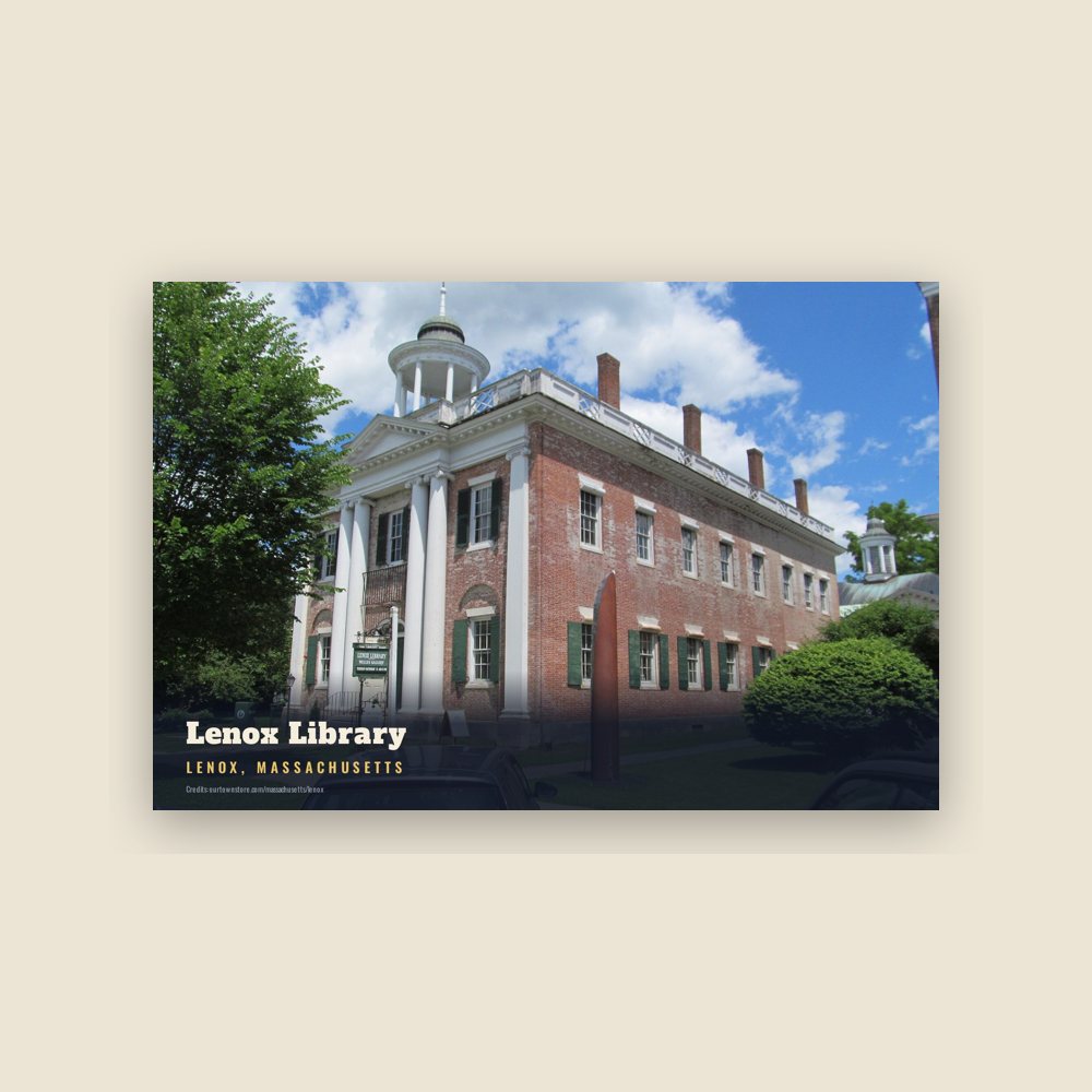 Lenox Lenox Library Postcard