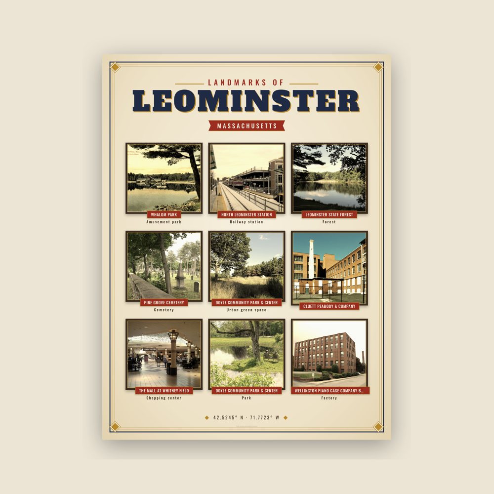 Leominster Landmarks Photo Poster