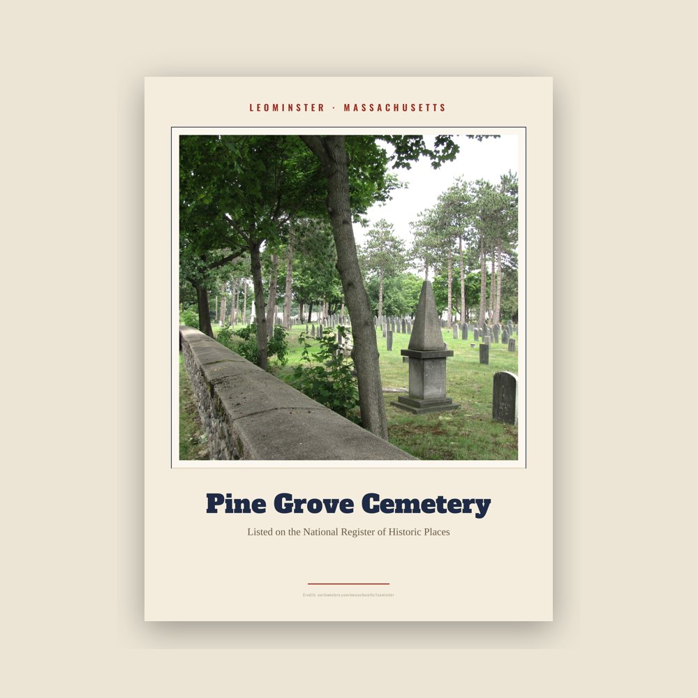 Leominster Pine Grove Cemetery Landmark Print