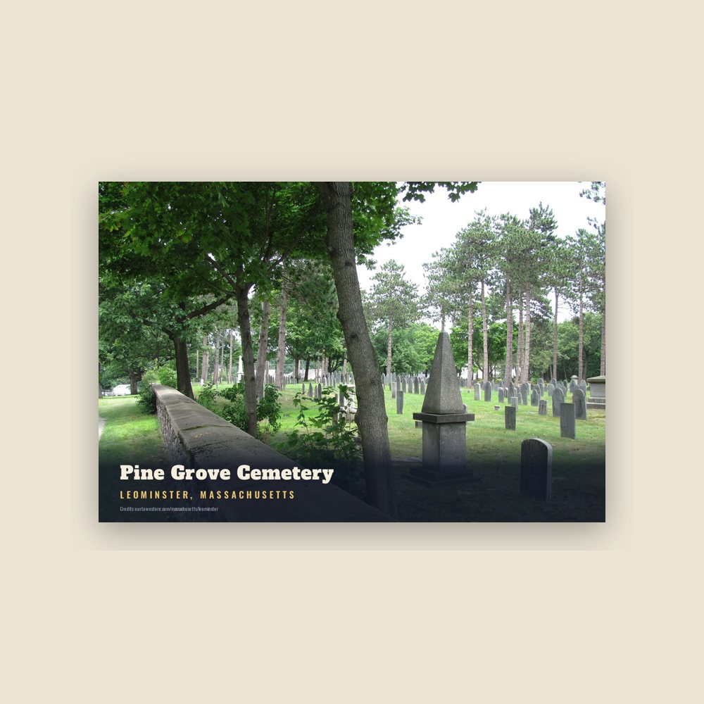 Leominster Pine Grove Cemetery Postcard