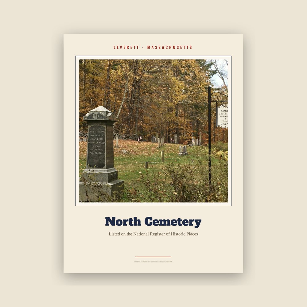 Leverett North Cemetery Landmark Print