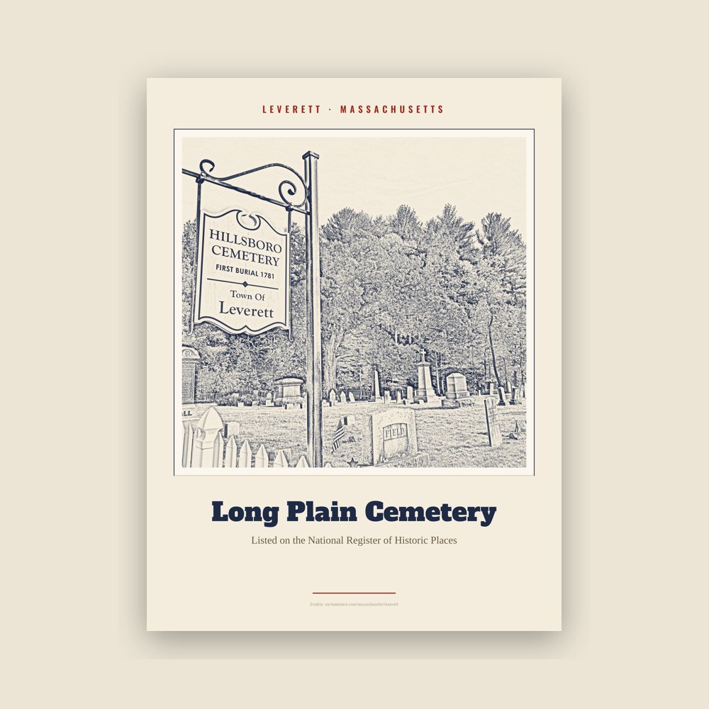 Leverett Long Plain Cemetery Landmark Print