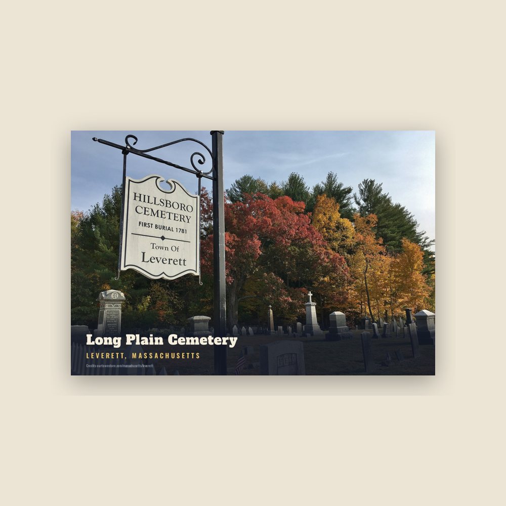 Leverett Long Plain Cemetery Postcard