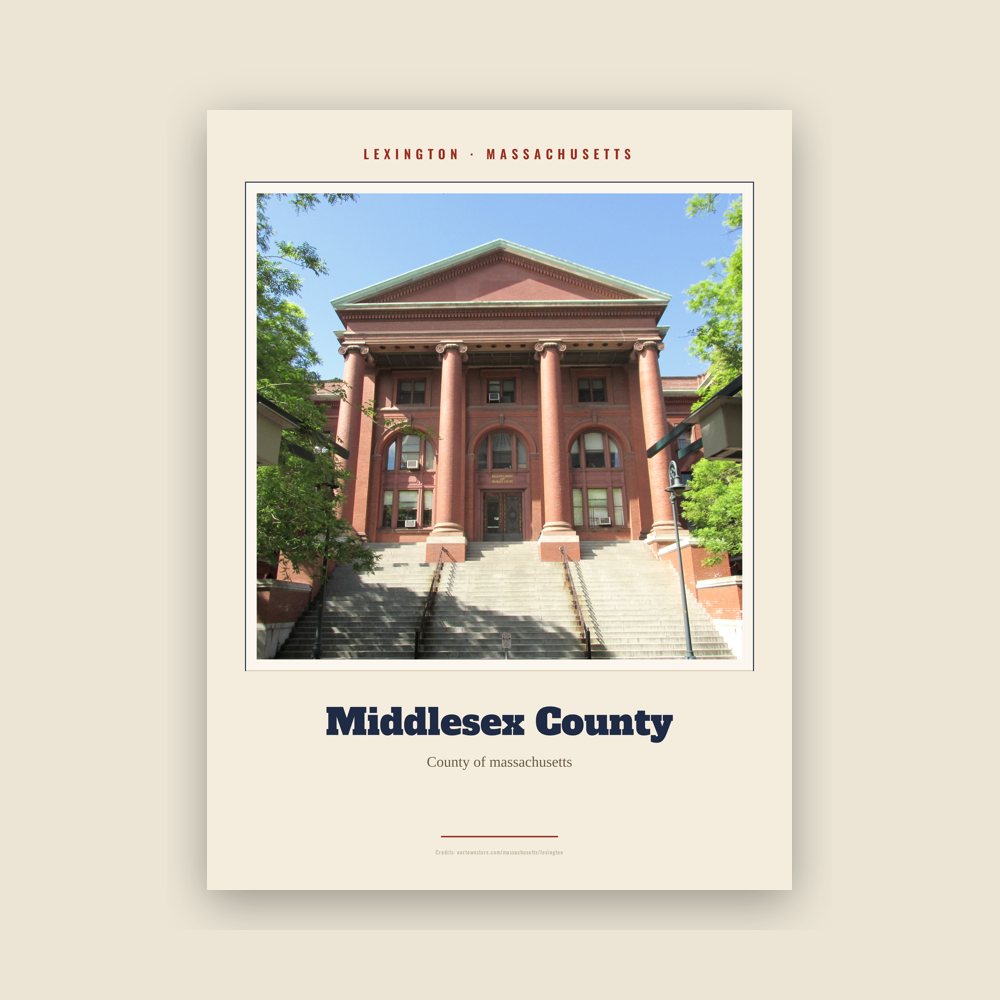 Lexington Middlesex County Landmark Print