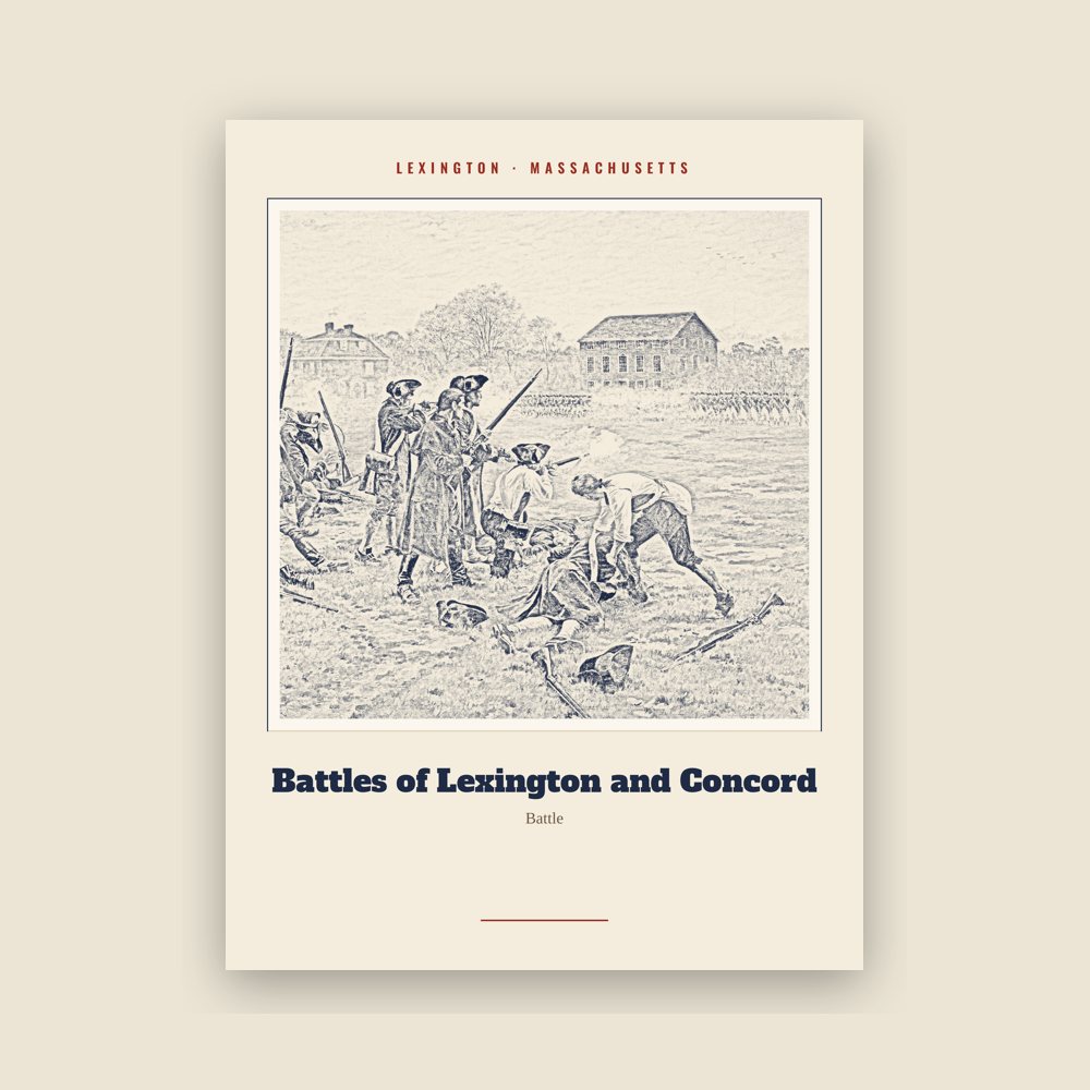Lexington Battles of Lexington and Concord Landmark Print