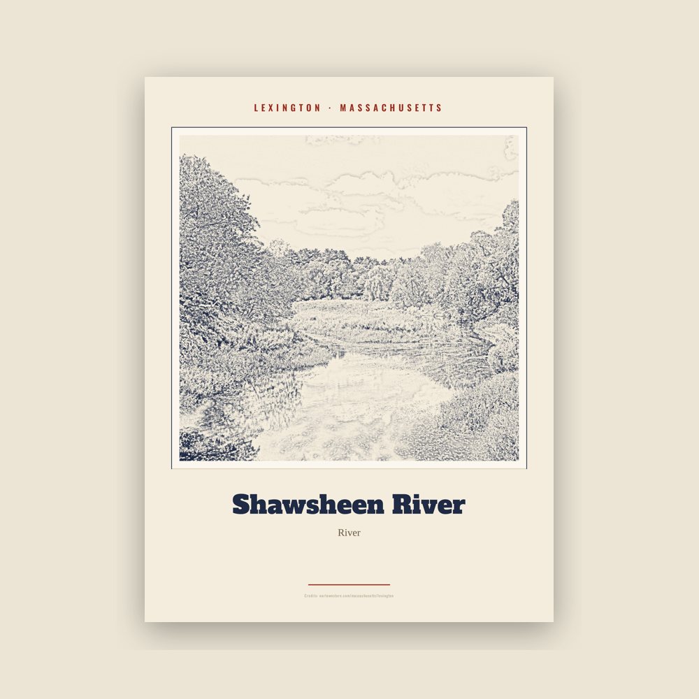 Lexington Shawsheen River Landmark Print
