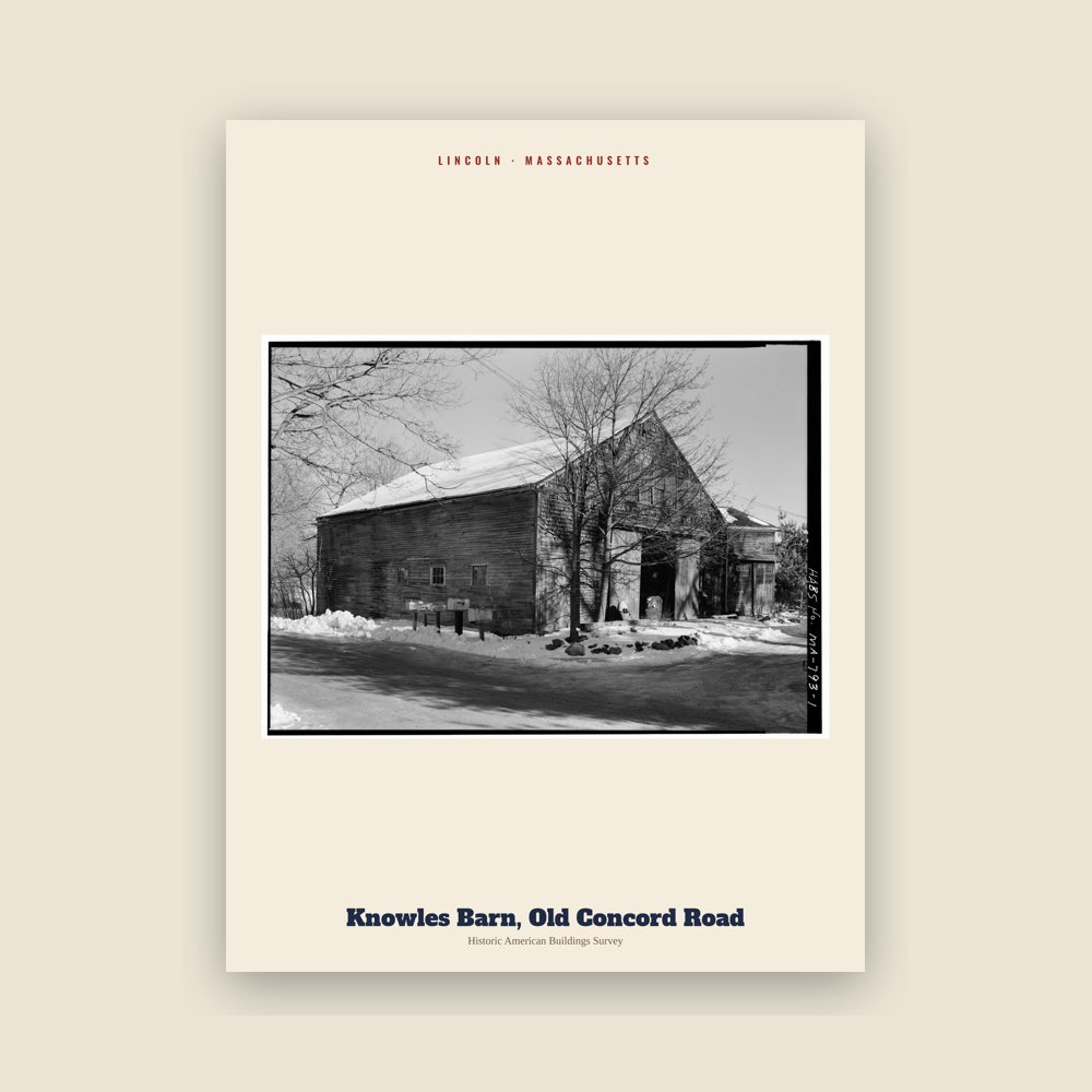 Lincoln Knowles Barn, Old Concord Road Archive Print
