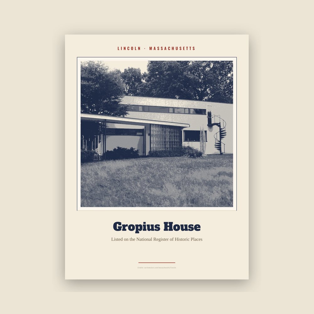Lincoln Gropius House Landmark Print