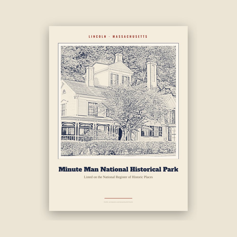 Lincoln Minute Man National Historical Park Landmark Print