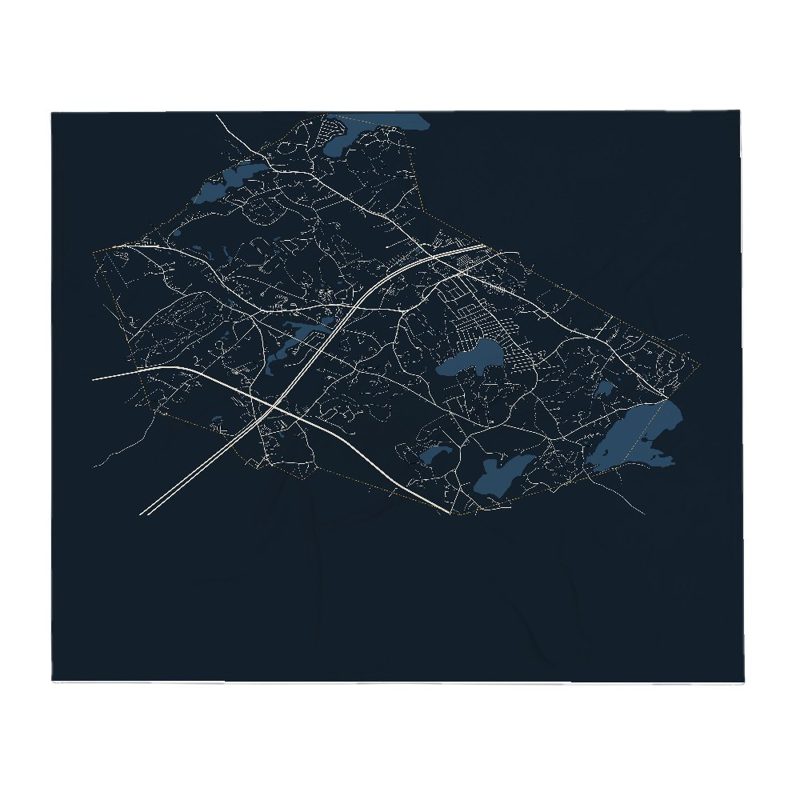 Littleton Street Map Throw Blanket