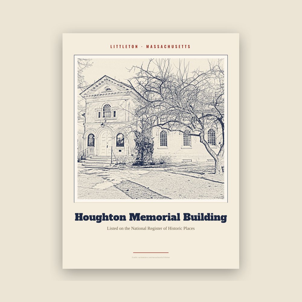Littleton Houghton Memorial Building Landmark Print