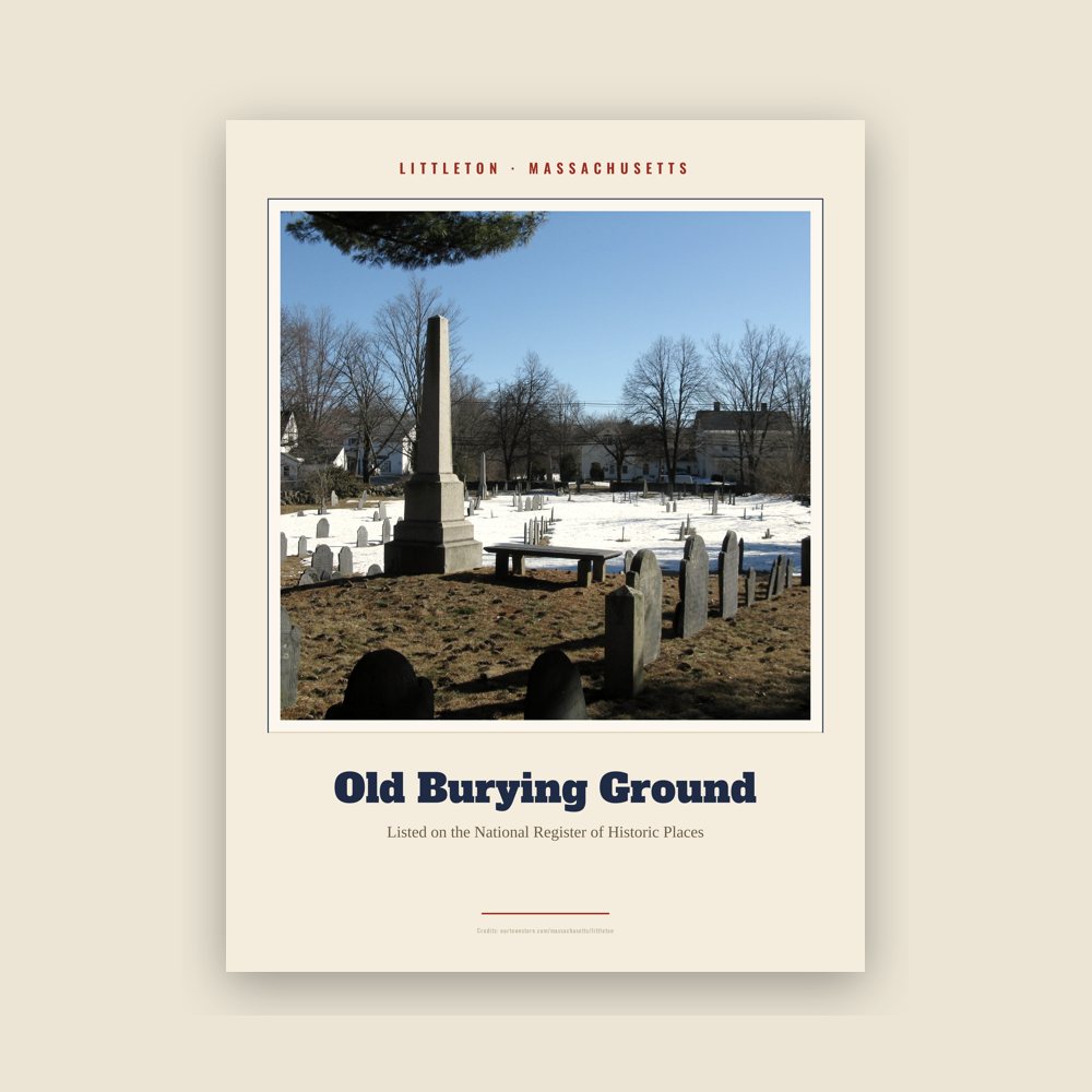 Littleton Old Burying Ground Landmark Print