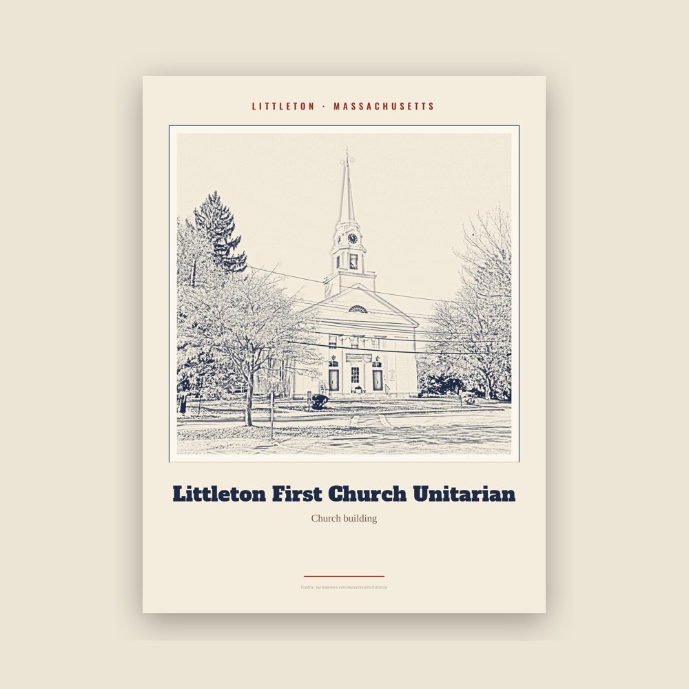 Littleton Littleton First Church Unitarian Landmark Print