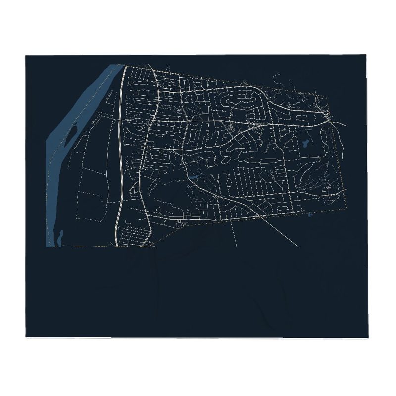 Longmeadow Street Map Throw Blanket