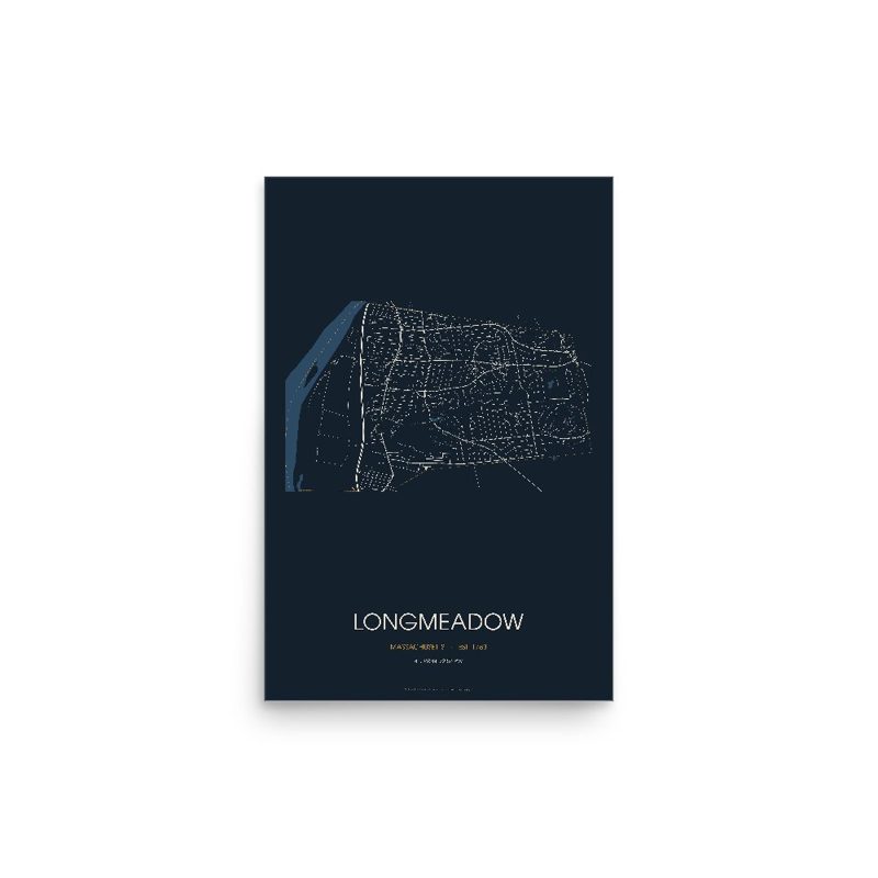 Longmeadow Street Map Poster · Midnight