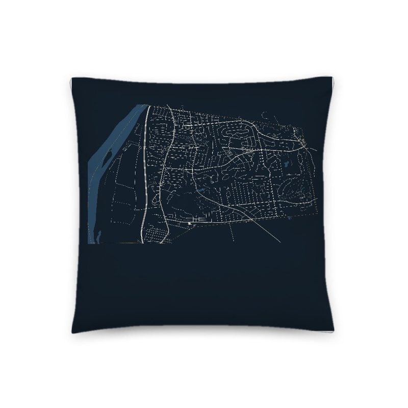 Longmeadow Map Throw Pillow