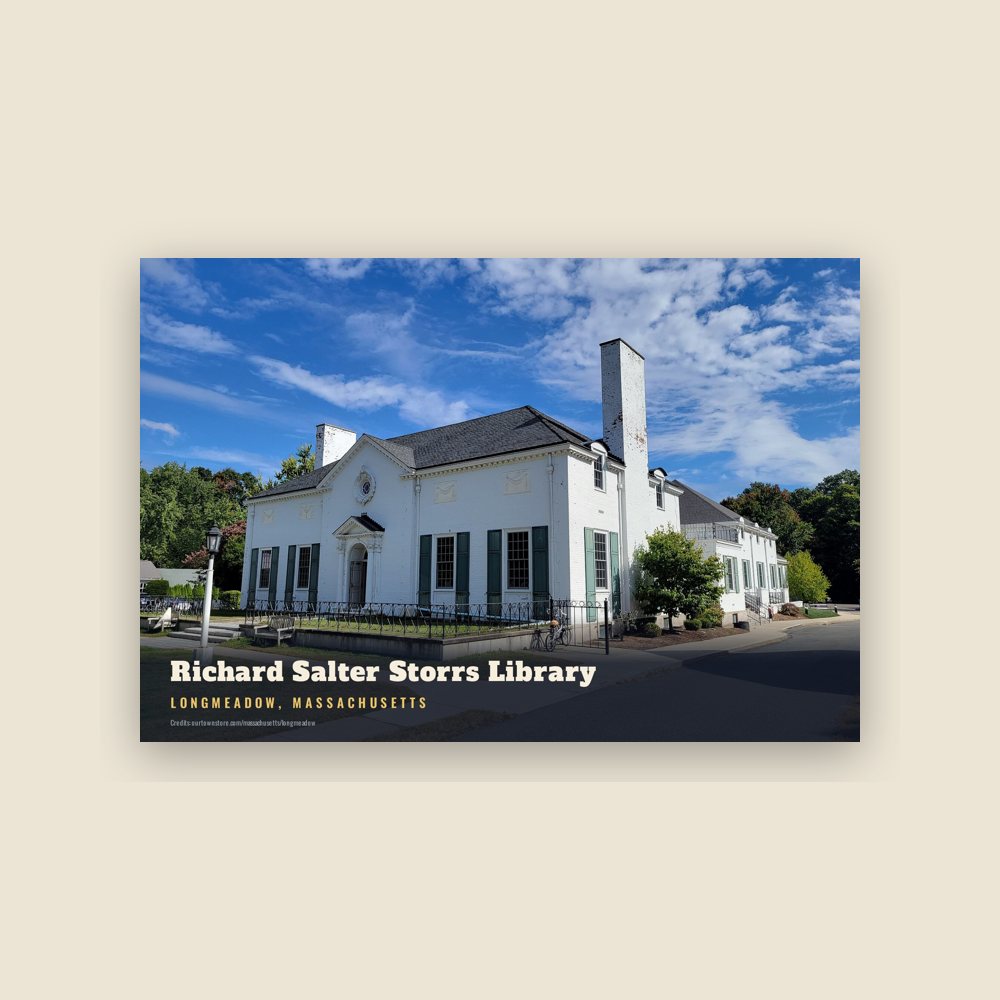 Longmeadow Richard Salter Storrs Library Postcard