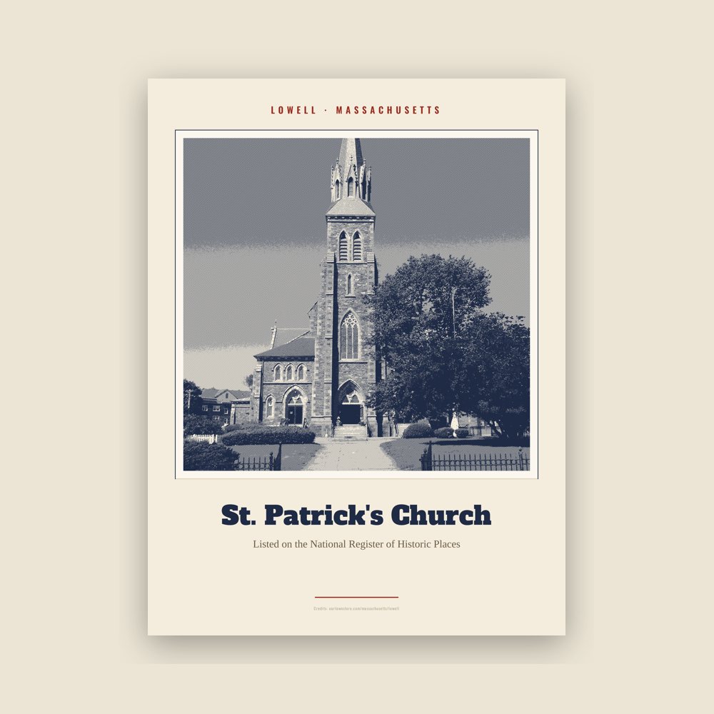 Lowell St. Patrick's Church Landmark Print