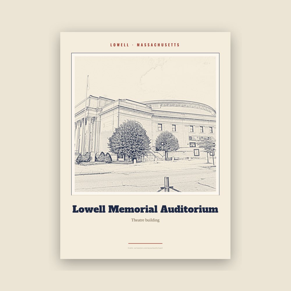 Lowell Lowell Memorial Auditorium Landmark Print