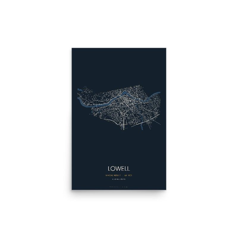 Lowell Street Map Poster · Midnight