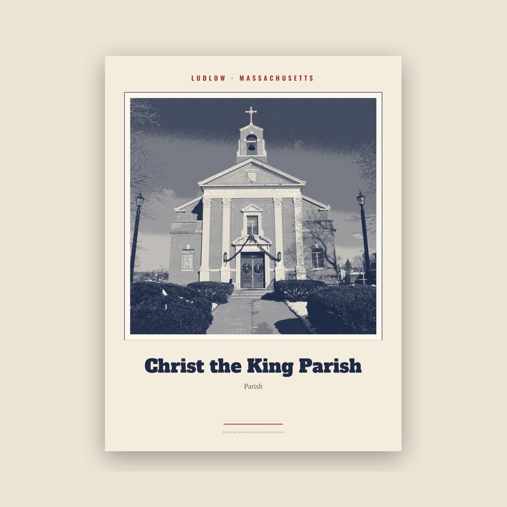 Ludlow Christ the King Parish Landmark Print