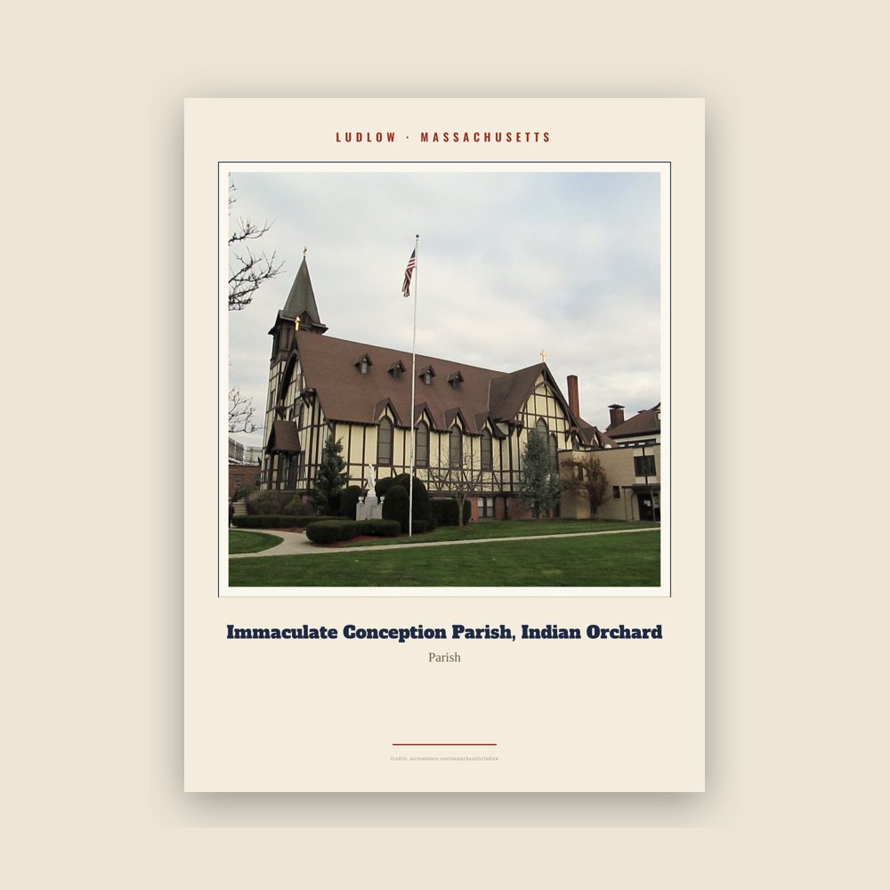 Ludlow Immaculate Conception Parish, Indian Orchard Landmark Print