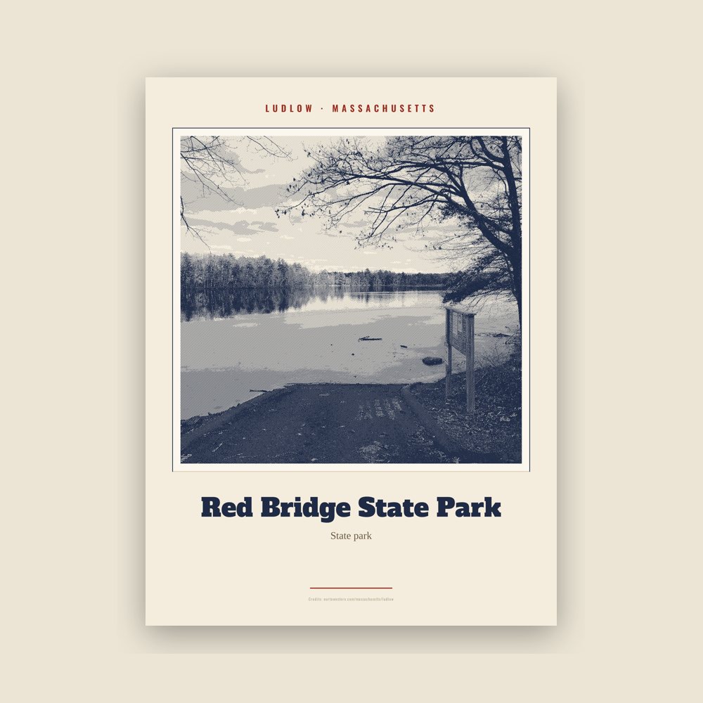 Ludlow Red Bridge State Park Landmark Print