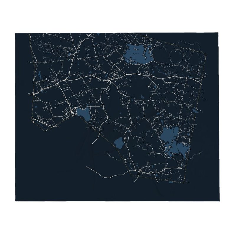Lunenburg Street Map Throw Blanket