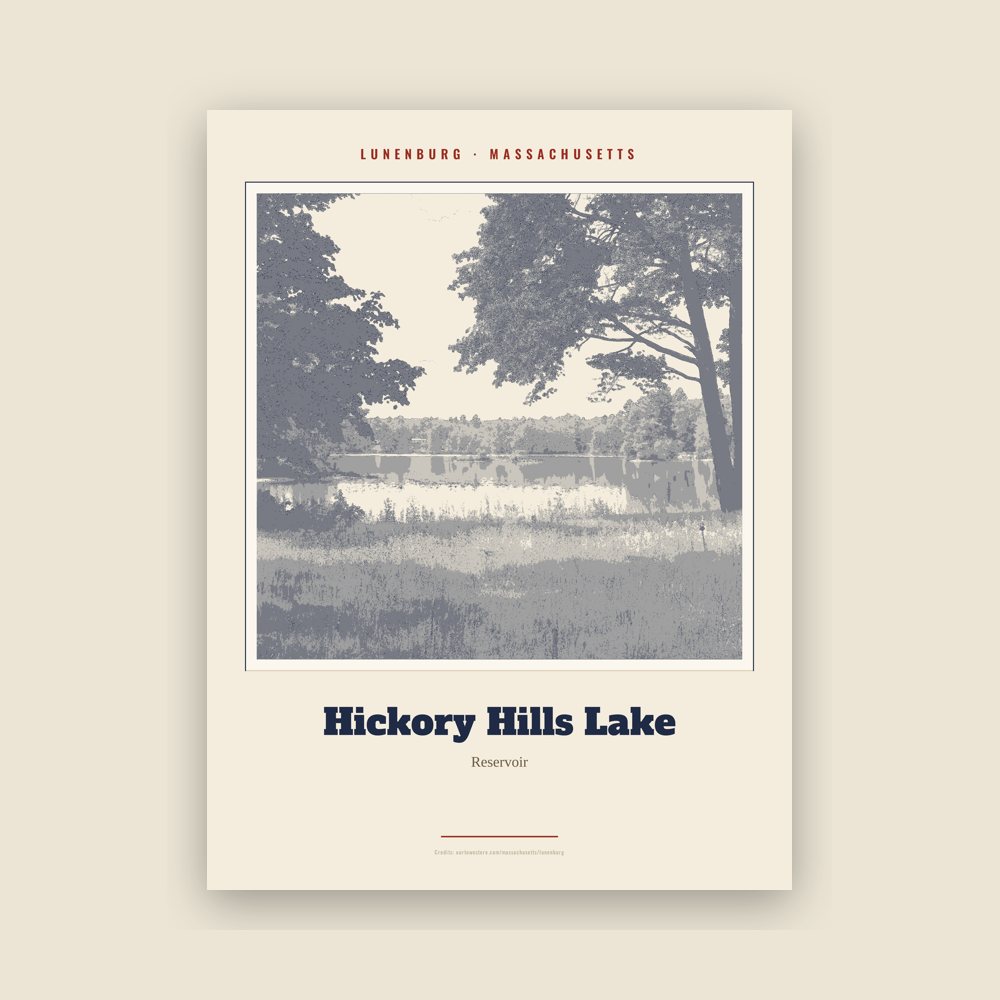Lunenburg Hickory Hills Lake Landmark Print