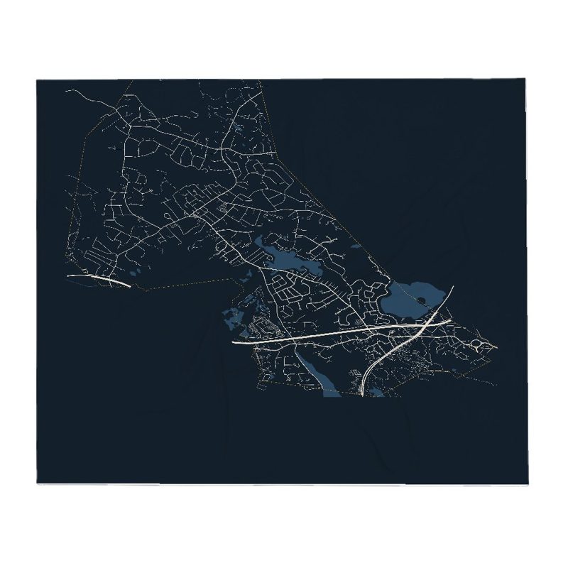 Lynnfield Street Map Throw Blanket