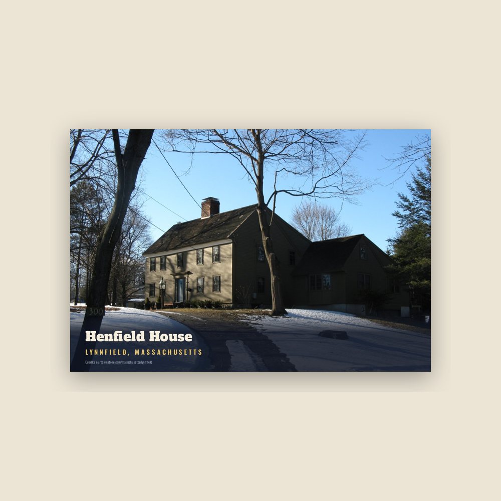 Lynnfield Henfield House Postcard
