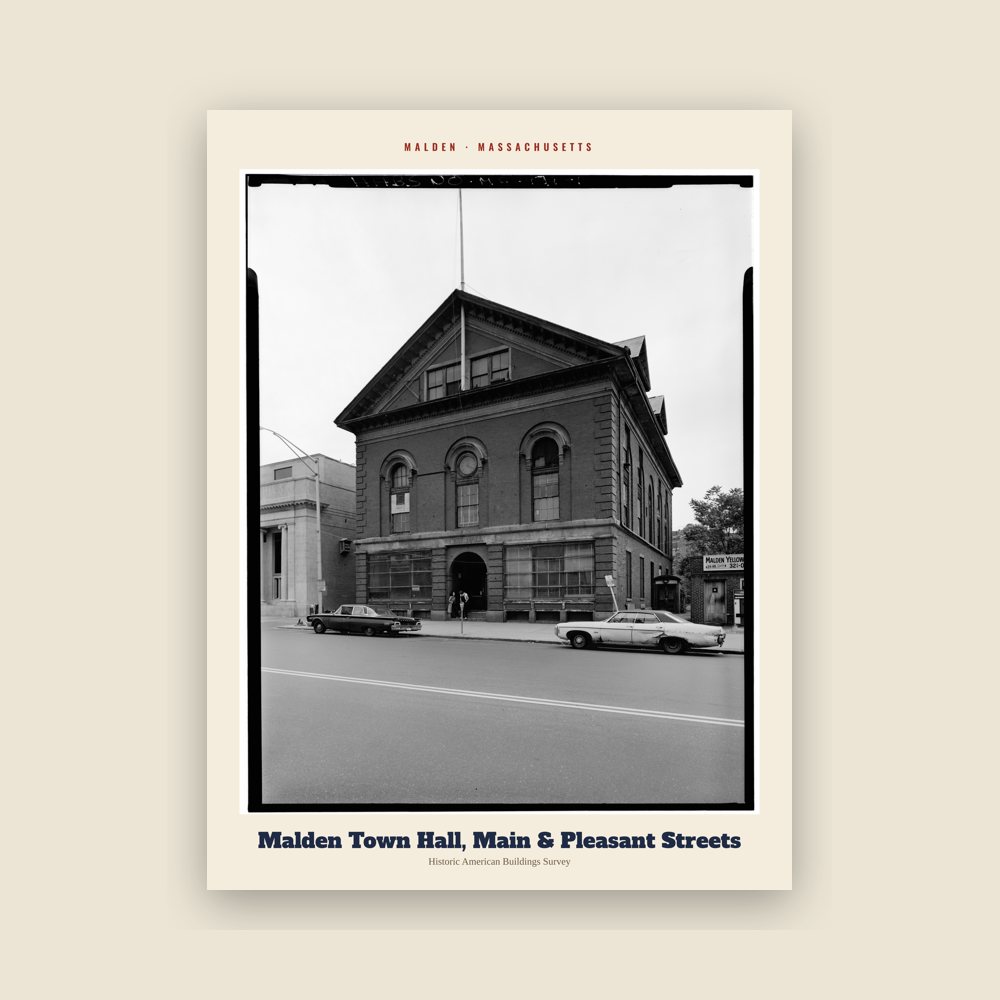 Malden Malden Town Hall, Main & Pleasant Streets Archive Print