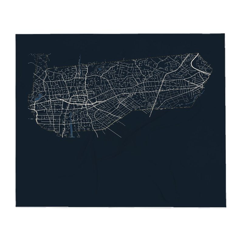 Malden Street Map Throw Blanket