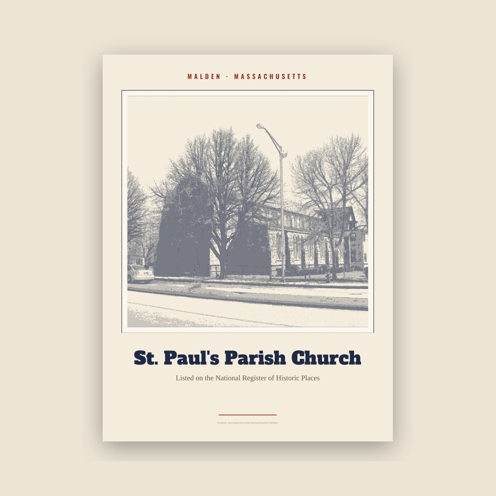 Malden St. Paul's Parish Church Landmark Print