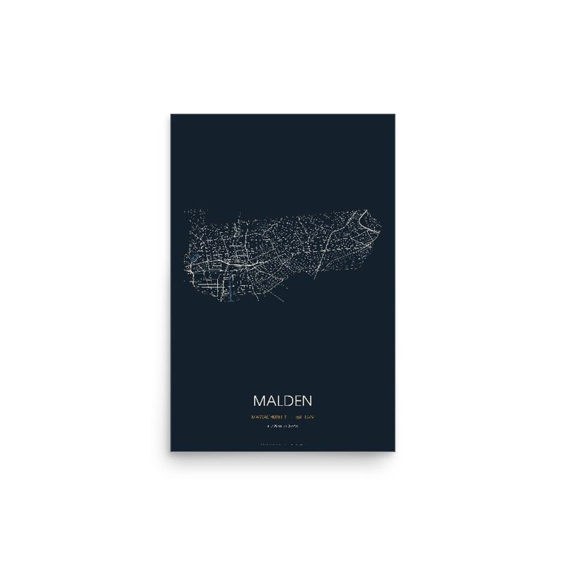 Malden Street Map Poster · Midnight