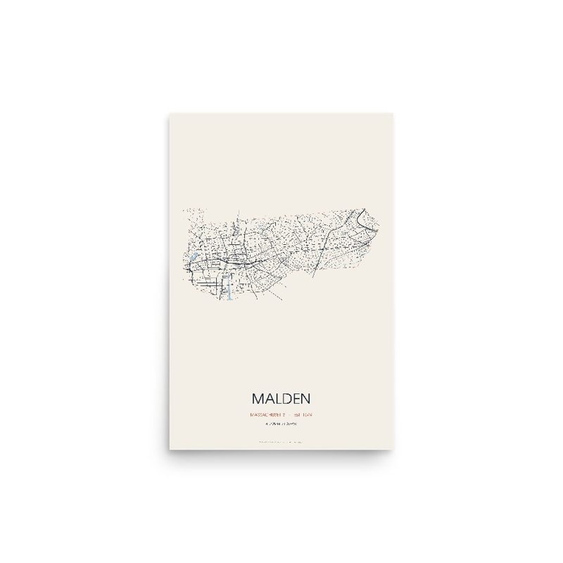 Malden Street Map Poster · Linen