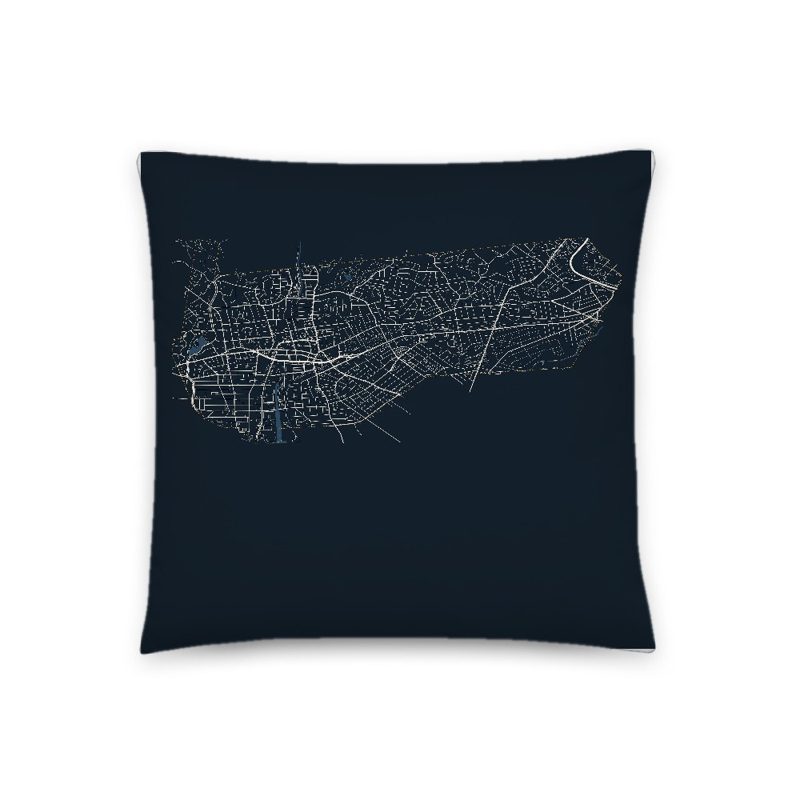 Malden Map Throw Pillow